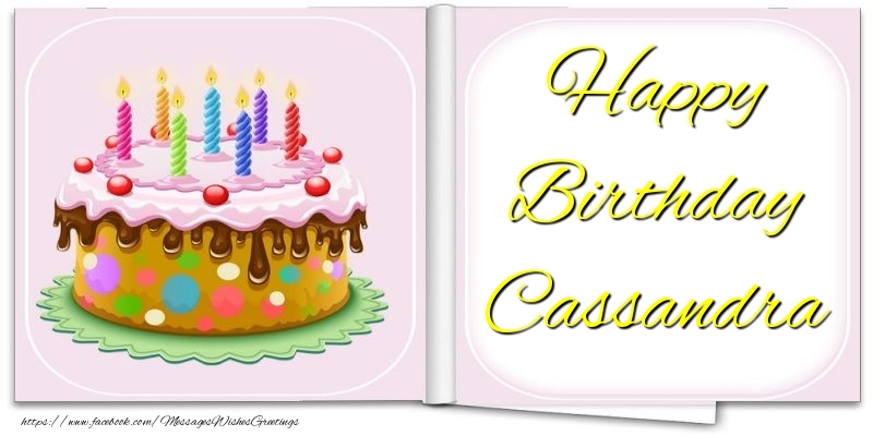 Greetings Cards for Birthday - Cake | Happy Birthday Cassandra