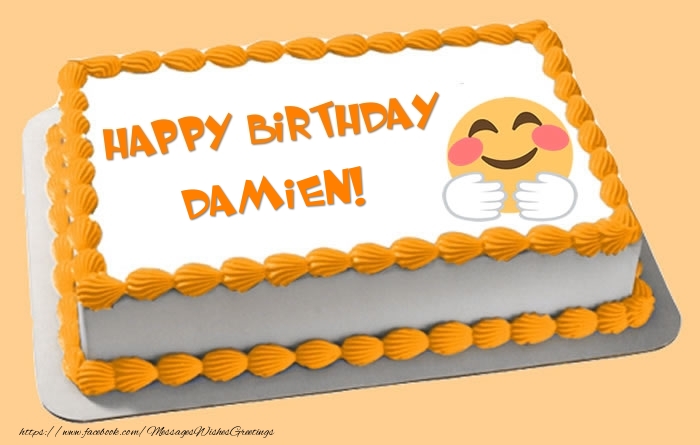 Greetings Cards for Birthday - Happy Birthday Damien! Cake
