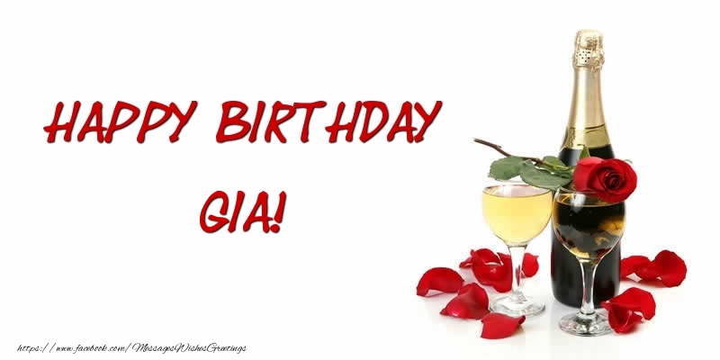 Greetings Cards for Birthday - Happy Birthday Gia