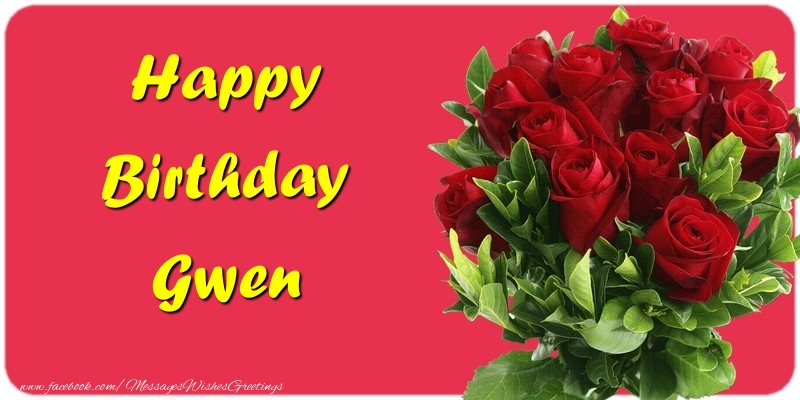 Greetings Cards for Birthday - Happy Birthday Gwen