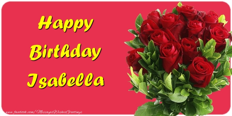 Greetings Cards for Birthday - Roses | Happy Birthday Isabella
