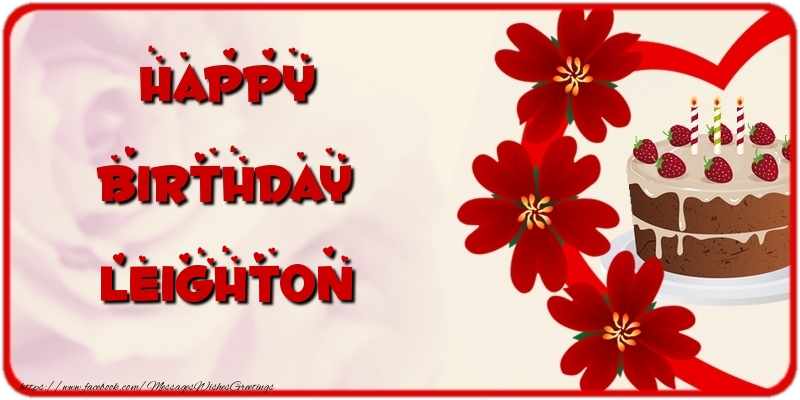 Greetings Cards for Birthday - Happy Birthday Leighton