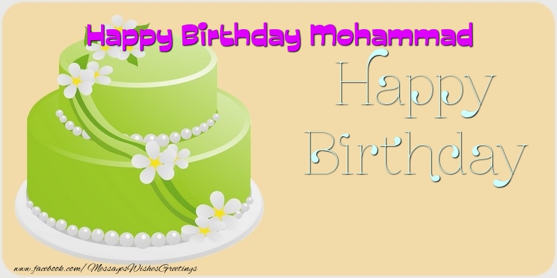 Greetings Cards for Birthday - Balloons & Cake | Happy Birthday Mohammad
