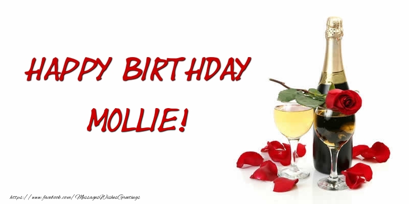 Greetings Cards for Birthday - Champagne | Happy Birthday Mollie