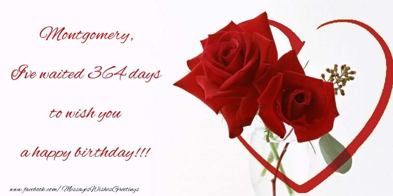 Greetings Cards for Birthday - I've waited 364 days to wish you a happy birthday!!! Montgomery