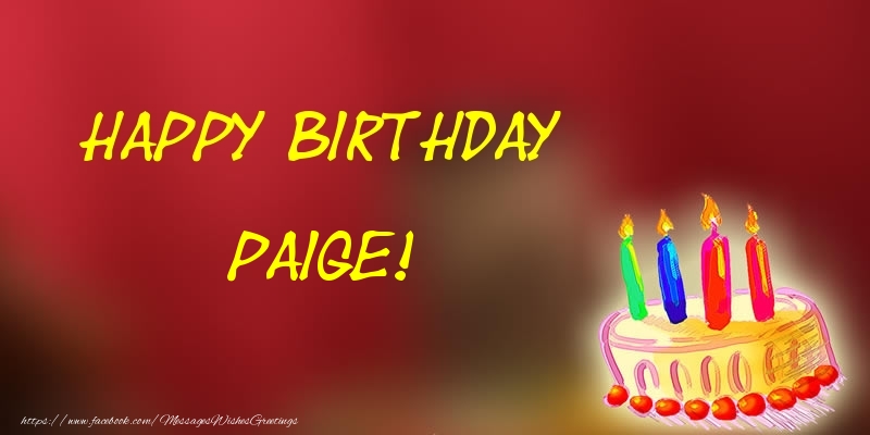 Greetings Cards for Birthday - Happy Birthday Paige!