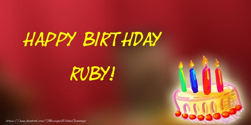 Greetings Cards for Birthday - Happy Birthday Ruby!