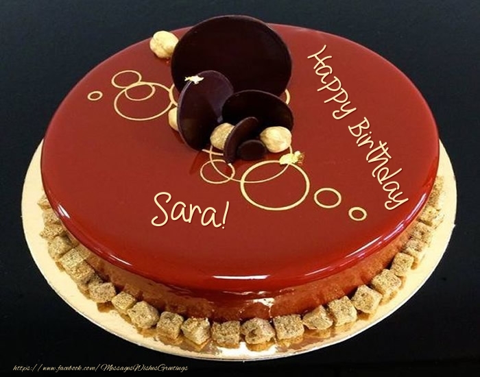 Greetings Cards for Birthday -  Cake: Happy Birthday Sara!