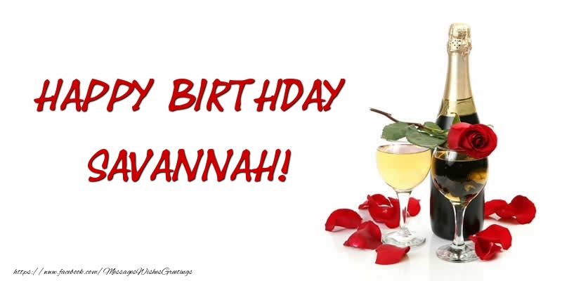 Greetings Cards for Birthday - Happy Birthday Savannah