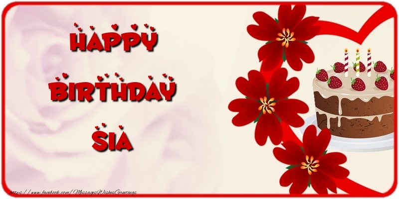 Greetings Cards for Birthday - Happy Birthday Sia