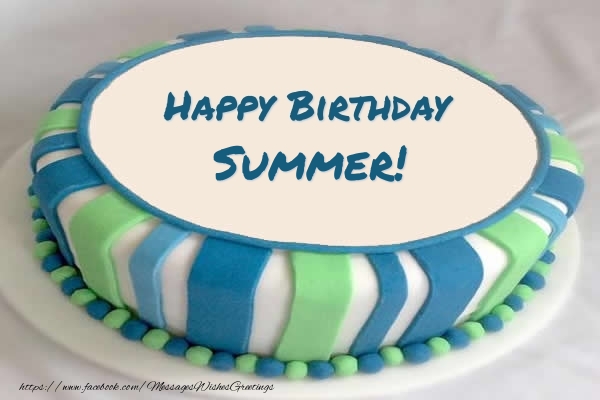 Greetings Cards for Birthday -  Cake Happy Birthday Summer!