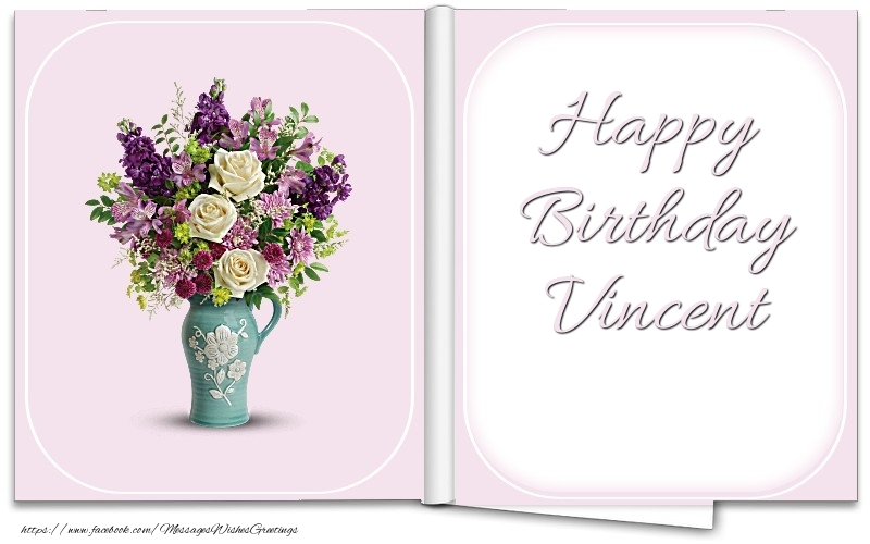 Greetings Cards for Birthday - Bouquet Of Flowers | Happy Birthday Vincent