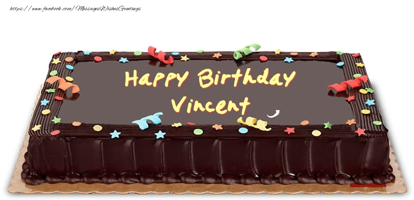 Greetings Cards for Birthday - Cake | Happy Birthday Vincent