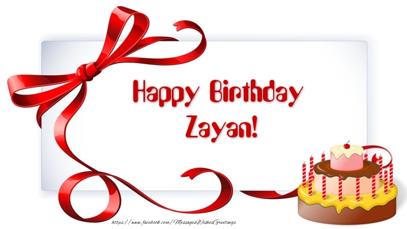 Greetings Cards for Birthday - Cake | Happy Birthday Zayan!