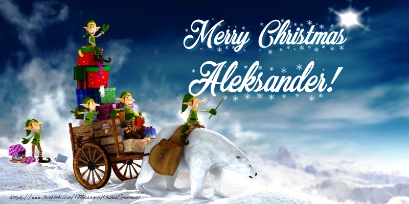 Greetings Cards for Christmas - Merry Christmas Aleksander!