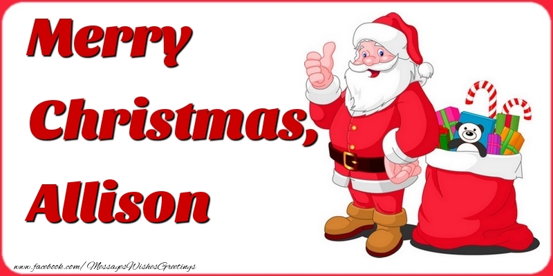 Greetings Cards for Christmas - Merry Christmas, Allison