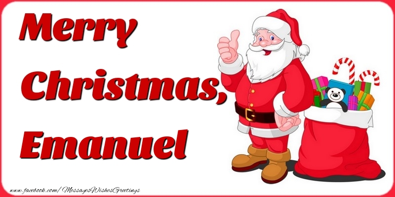Greetings Cards for Christmas - Gift Box & Santa Claus | Merry Christmas, Emanuel