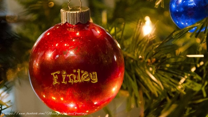 Greetings Cards for Christmas - Your name on christmass globe Finley