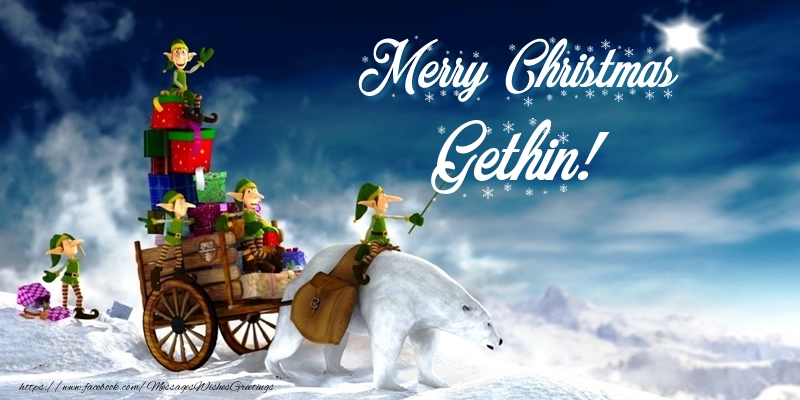 Greetings Cards for Christmas - Merry Christmas Gethin!
