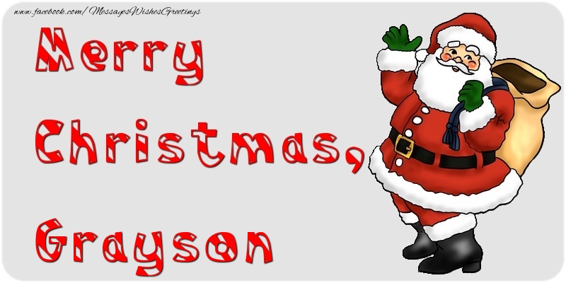 Greetings Cards for Christmas - Merry Christmas, Grayson