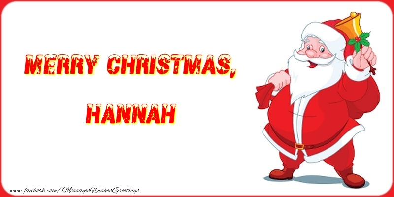 Greetings Cards for Christmas - Merry Christmas, Hannah
