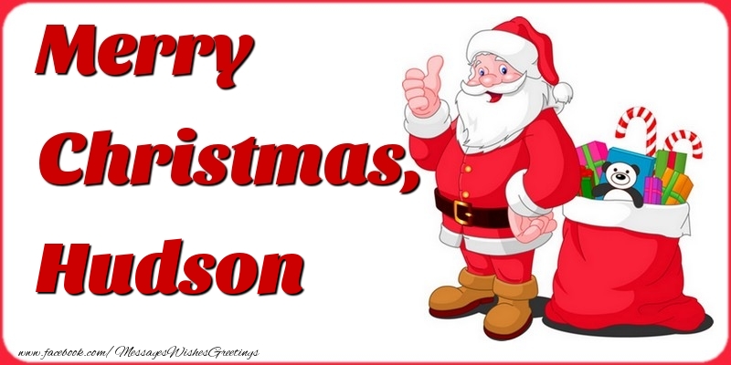 Greetings Cards for Christmas - Merry Christmas, Hudson