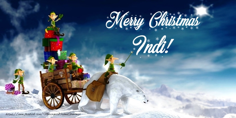 Greetings Cards for Christmas - Merry Christmas Indi!