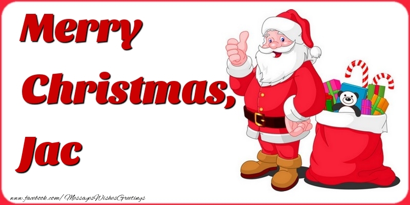 Greetings Cards for Christmas - Merry Christmas, Jac