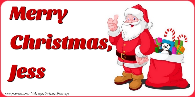 Greetings Cards for Christmas - Gift Box & Santa Claus | Merry Christmas, Jess
