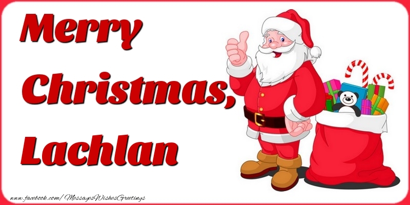 Greetings Cards for Christmas - Gift Box & Santa Claus | Merry Christmas, Lachlan