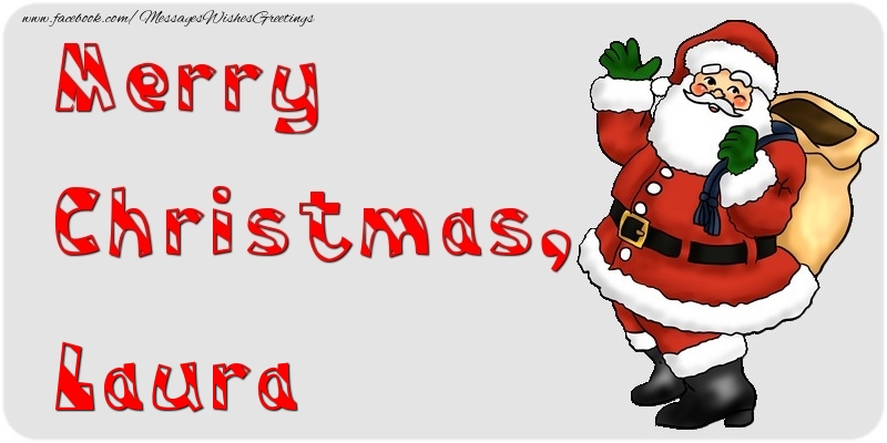 Greetings Cards for Christmas - Merry Christmas, Laura