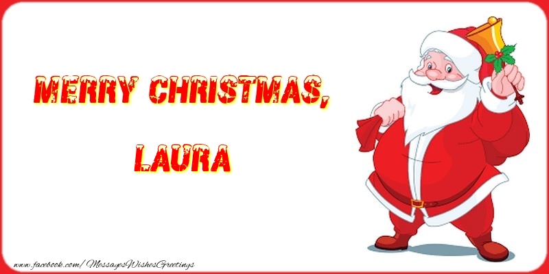 Greetings Cards for Christmas - Merry Christmas, Laura