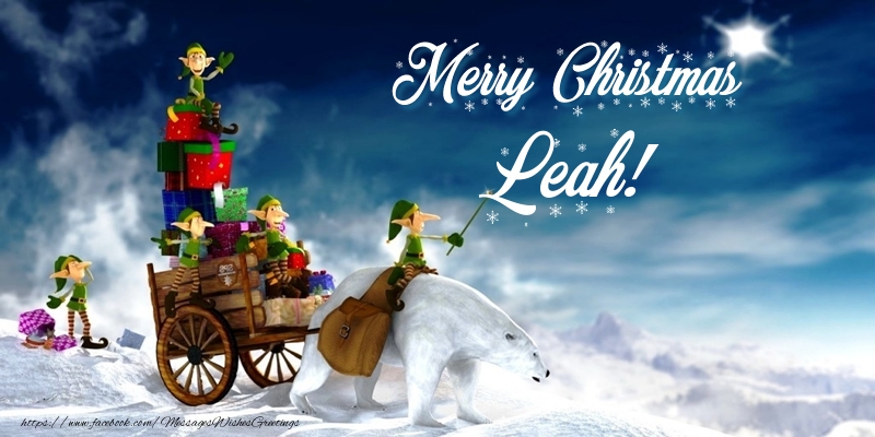 Greetings Cards for Christmas - Merry Christmas Leah!