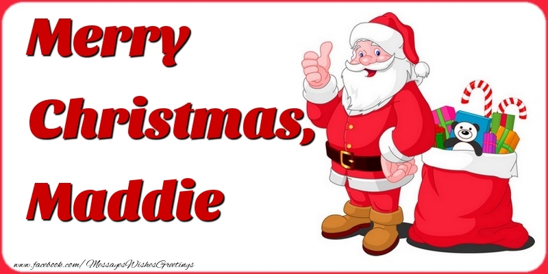 Greetings Cards for Christmas - Merry Christmas, Maddie