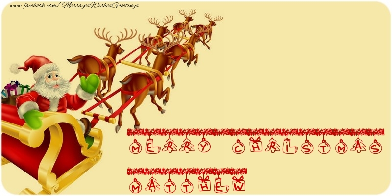 Greetings Cards for Christmas - MERRY CHRISTMAS Matthew