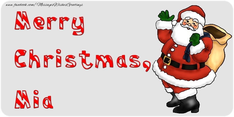 Greetings Cards for Christmas - Merry Christmas, Mia