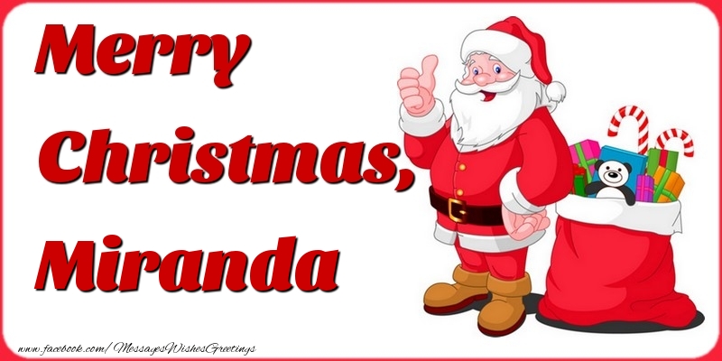 Greetings Cards for Christmas - Merry Christmas, Miranda