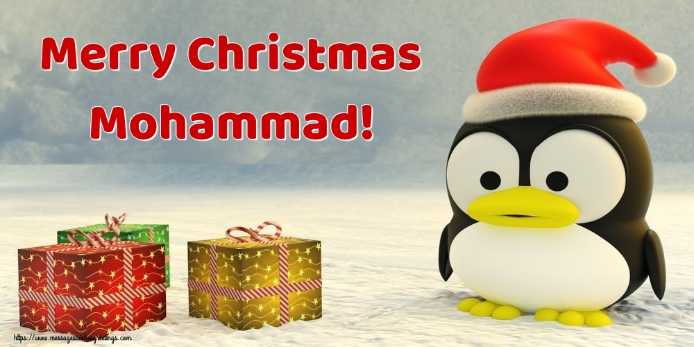 Greetings Cards for Christmas - Merry Christmas Mohammad!