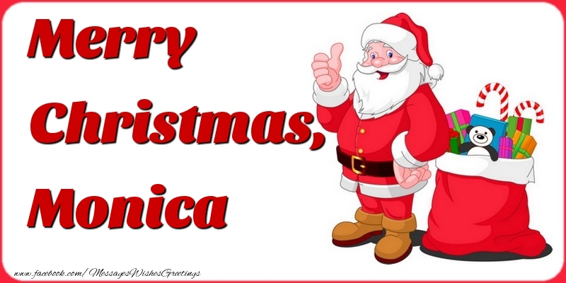 Greetings Cards for Christmas - Merry Christmas, Monica