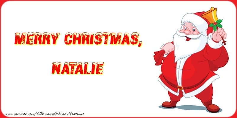 Greetings Cards for Christmas - Merry Christmas, Natalie
