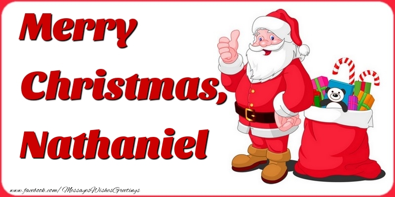 Greetings Cards for Christmas - Merry Christmas, Nathaniel