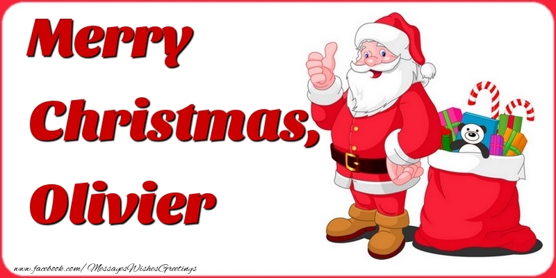 Greetings Cards for Christmas - Gift Box & Santa Claus | Merry Christmas, Olivier