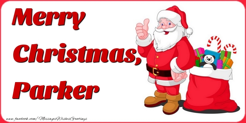 Greetings Cards for Christmas - Gift Box & Santa Claus | Merry Christmas, Parker
