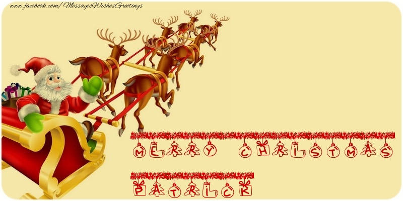 Greetings Cards for Christmas - MERRY CHRISTMAS Patrick