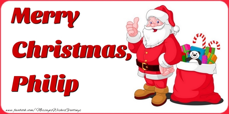 Greetings Cards for Christmas - Merry Christmas, Philip