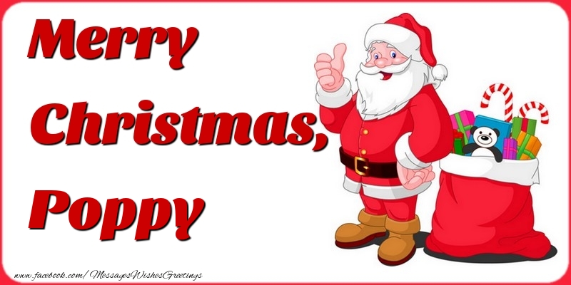 Greetings Cards for Christmas - Gift Box & Santa Claus | Merry Christmas, Poppy