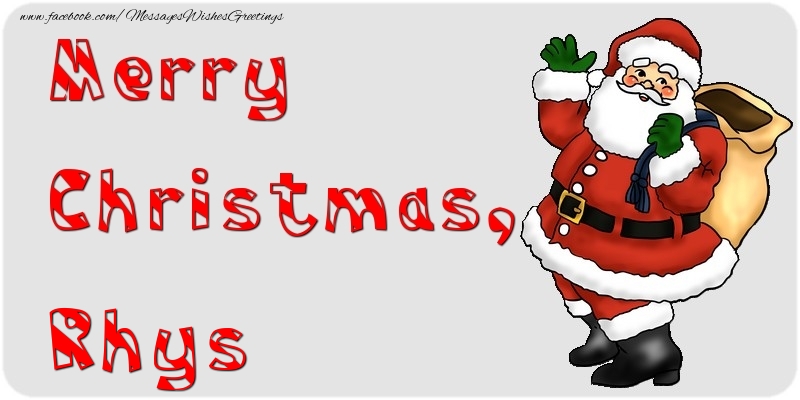Greetings Cards for Christmas - Merry Christmas, Rhys