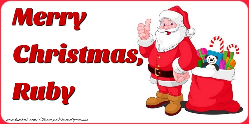 Greetings Cards for Christmas - Gift Box & Santa Claus | Merry Christmas, Ruby