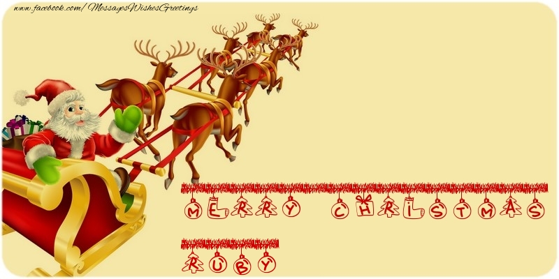 Greetings Cards for Christmas - MERRY CHRISTMAS Ruby