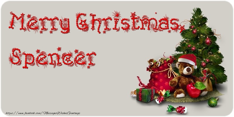 Greetings Cards for Christmas - Animation & Christmas Tree & Gift Box | Merry Christmas, Spencer